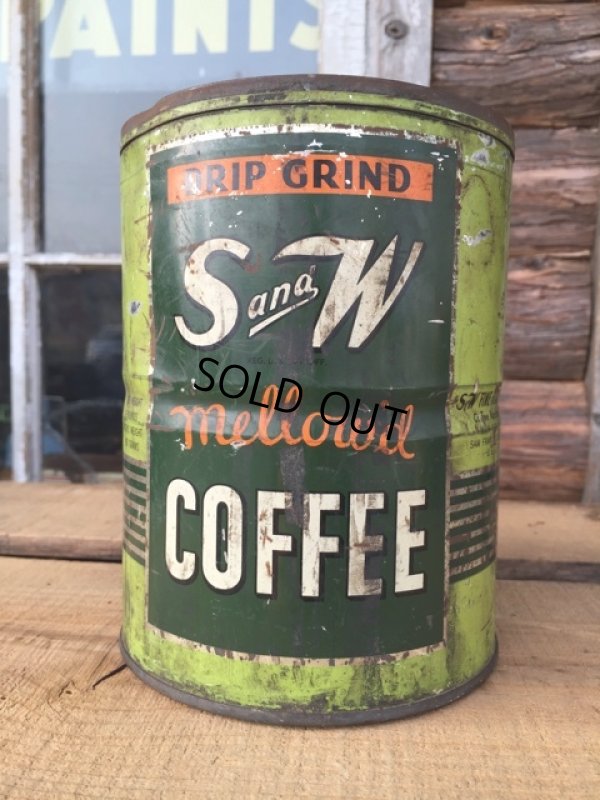 画像1: Vintage S and W Coffee Can Two Pounds (DJ472)