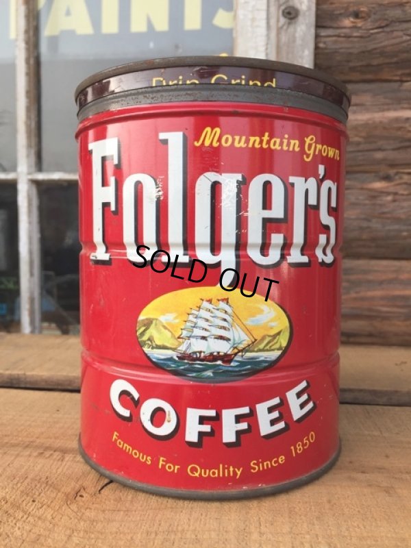 画像1: Vintage Folger's Coffee Can Two Pounds #K (DJ473)
