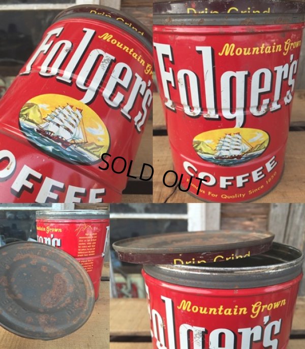 画像3: Vintage Folger's Coffee Can Two Pounds #K (DJ473)