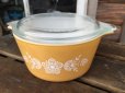 画像1: Old Pyrex Casseroles Golden Butterfly (DJ630） (1)