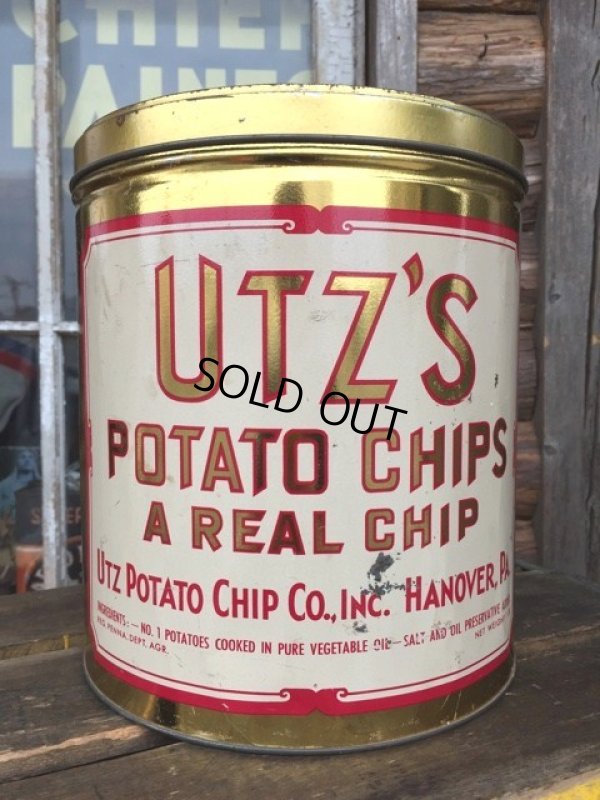 画像1: Vintage UTZ'S Potato Chips Can (DJ652）