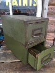 画像1: Vintage 2 Drawer Mettal Card File Cabinet (DJ667) (1)