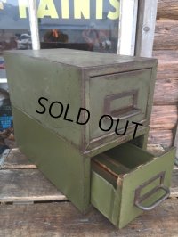 Vintage 2 Drawer Mettal Card File Cabinet (DJ667)