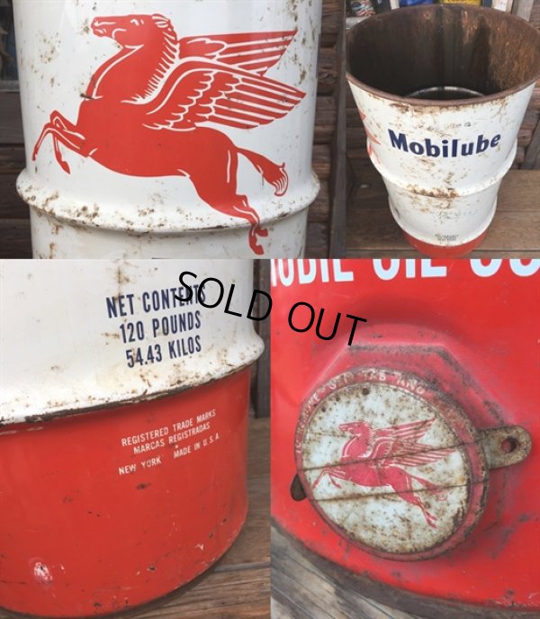 画像3: 50s Vintage Mobil Oil Red Pegasus Drum Can (DJ690)
