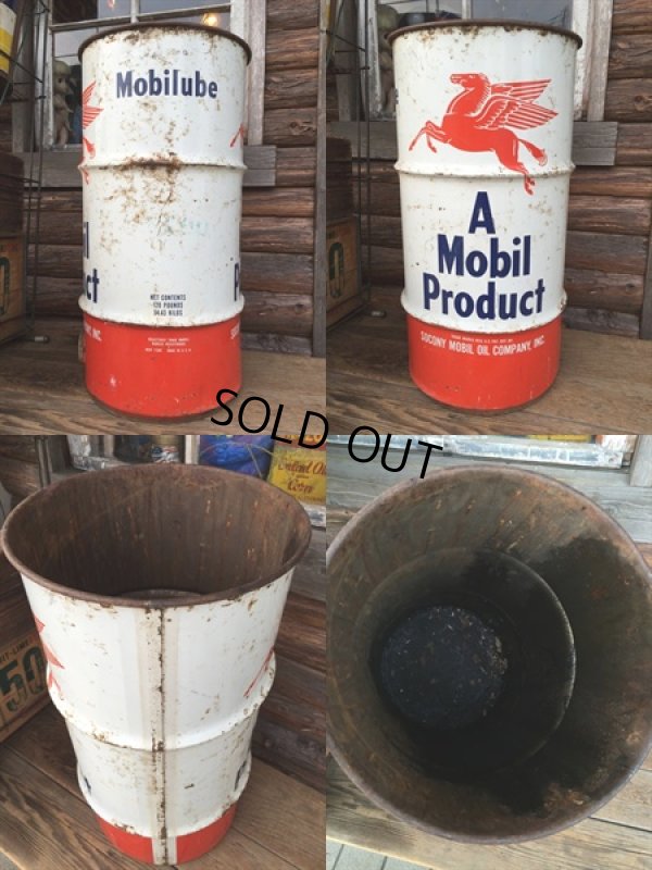 画像2: 50s Vintage Mobil Oil Red Pegasus Drum Can (DJ690)