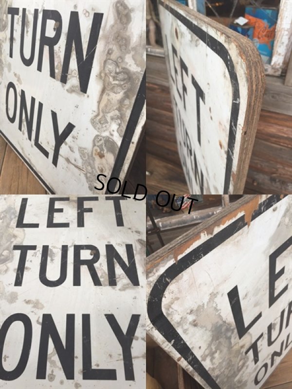 画像2: Vintage Road Sign LEFT TURN ONLY (DJ721)  