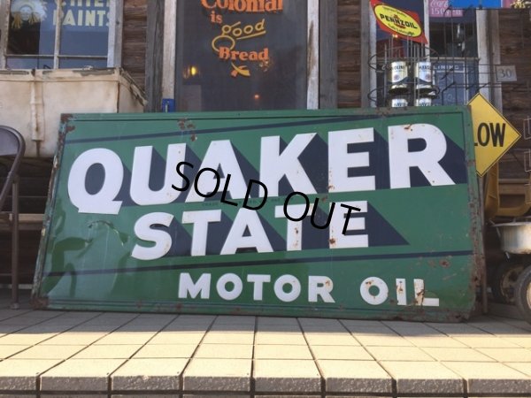 画像1: 40s Vintage Quaker State Moter Oil Store Display Sign (DJ760)