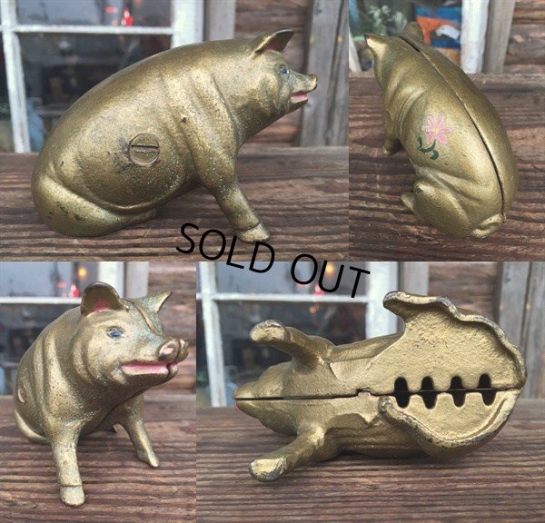 画像2: Vintage ACW Cast Iron Pig  Piggy Bank #A (DJ784)