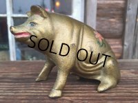 Vintage ACW Cast Iron Pig  Piggy Bank #A (DJ784)