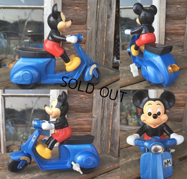 画像2: 80s Vintage Mickey Scooter Wind Up #B (DJ798)