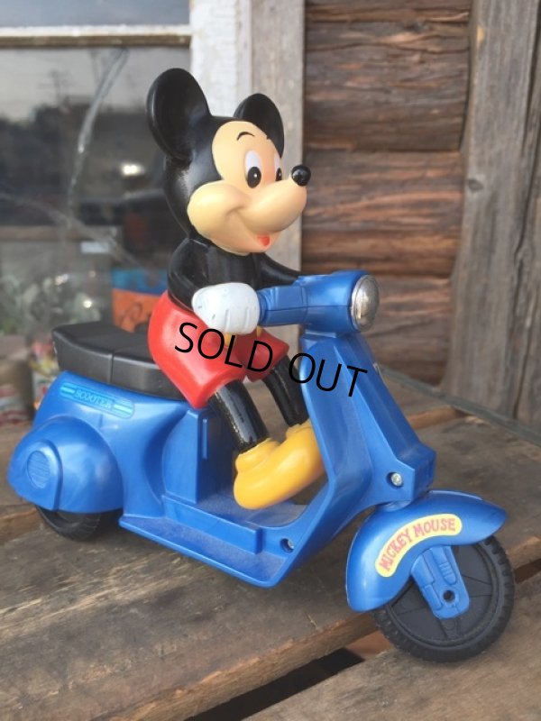 画像1: 80s Vintage Mickey Scooter Wind Up #B (DJ798)