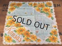50s Vintage Souvenir Handkerchief State of Kansas (DJ826)