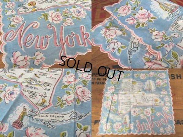 画像2: 50s Vintage Souvenir Handkerchief State of New York (DJ822)