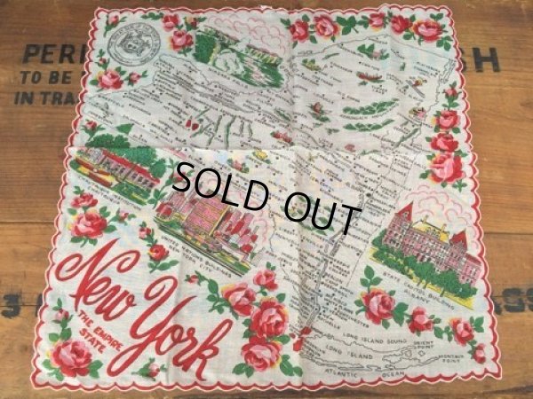 画像1: 50s Vintage Souvenir Handkerchief State of New York (DJ823)