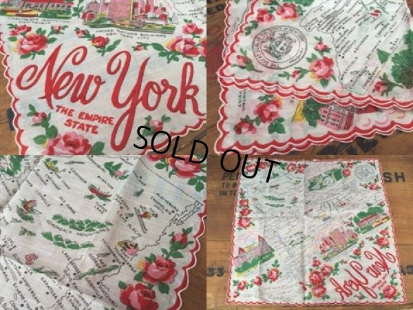 画像2: 50s Vintage Souvenir Handkerchief State of New York (DJ823)