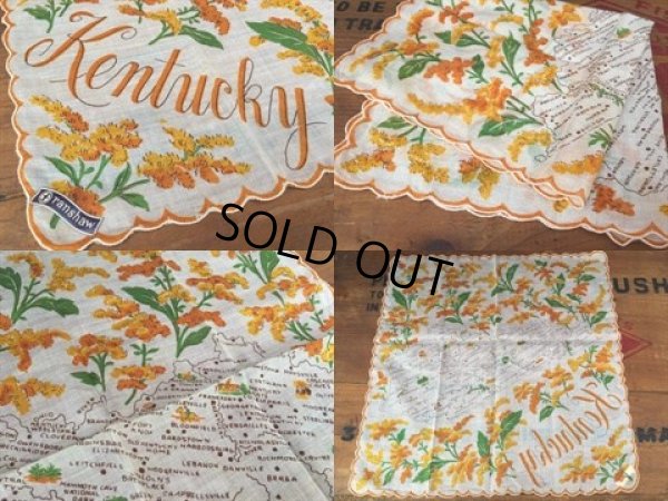 画像2: 50s Vintage Souvenir Handkerchief State of Kentucky (DJ818)
