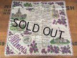 50s Vintage Souvenir Handkerchief State of Illinois (DJ820)