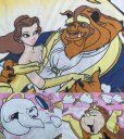 画像3: Vintage Flat Sheet / Disney Beauty and the Beast (DJ859) (3)