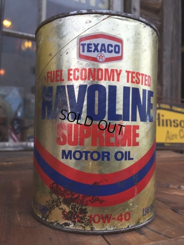 画像1: SALE！ Vintage TEXACO HAVOLINE 1 Quart Motor Oil Can (DJ888) 