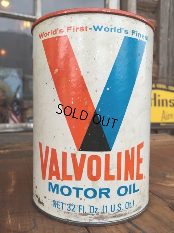 画像1: SALE！ Vintage Valvoline 1 Quart Motor Oil Can (DJ869) 