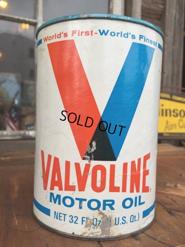 画像1: SALE！ Vintage Valvoline 1 Quart Motor Oil Can (DJ865) 