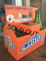 Vintage Soda 6-Pac bottles Cardboard carrying case / Whistle (DJ910)