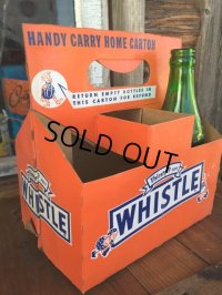 Vintage Soda 6-Pac bottles Cardboard carrying case / Whistle (DJ910)