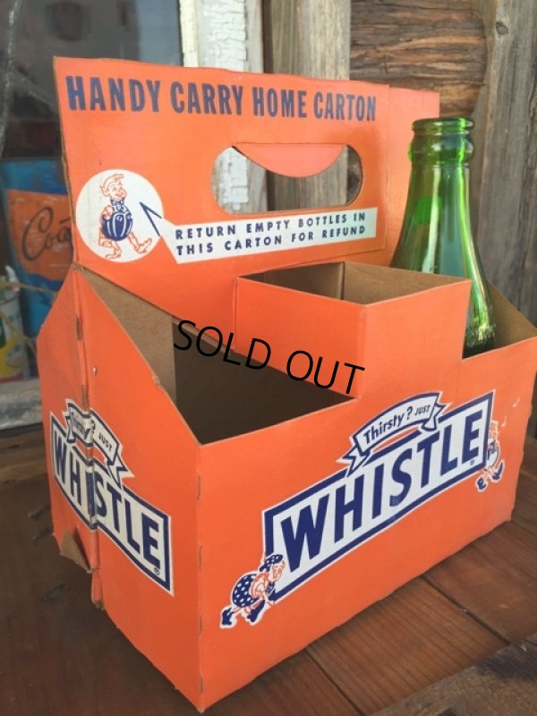 画像1: Vintage Soda 6-Pac bottles Cardboard carrying case / Whistle (DJ910)