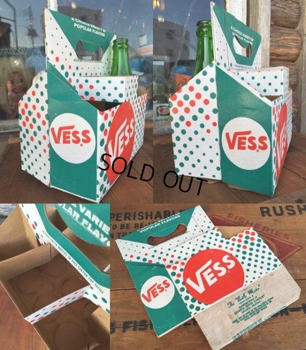 画像2: Vintage Soda 6-Pac bottles Cardboard carrying case / Vess (DJ906)