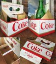 画像2: Vintage Soda 6-Pac bottles Cardboard carrying case / Coca Cola (DJ925) (2)