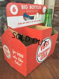 Vintage Soda 6-Pac bottles Cardboard carrying case / Vess (DJ920)