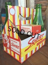 Vintage Soda 6-Pac bottles Cardboard carrying case / Squirt (DJ918)