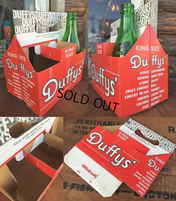 画像2: Vintage Soda 6-Pac bottles Cardboard carrying case / Duffy's (DJ917)