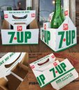 画像2: Vintage Soda 6-Pac bottles Cardboard carrying case / 7UP (DJ913) (2)