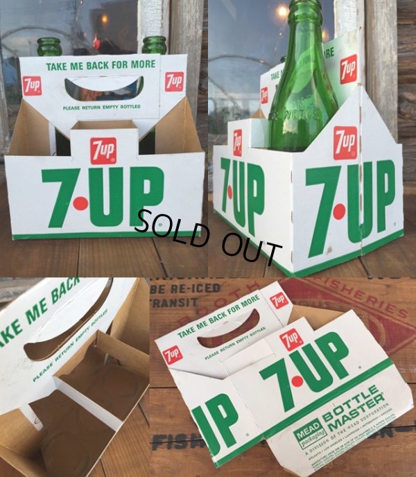 画像2: Vintage Soda 6-Pac bottles Cardboard carrying case / 7UP (DJ913)