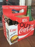 Vintage Soda 6-Pac bottles Cardboard carrying case / Coca Cola (DJ923)