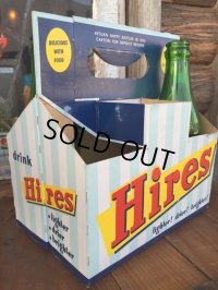 Vintage Soda 6-Pac bottles Cardboard carrying case / Hires (DJ916)