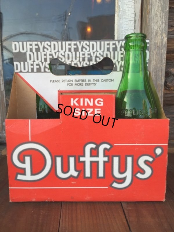 画像1: Vintage Soda 6-Pac bottles Cardboard carrying case / Duffy's (DJ917)