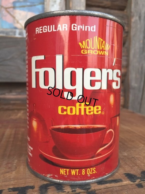 画像1: Vintage Folger's Coffee Can 11cm (DJ986）