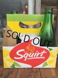 Vintage Soda 6-Pac bottles Cardboard carrying case / Squirt (MA55)