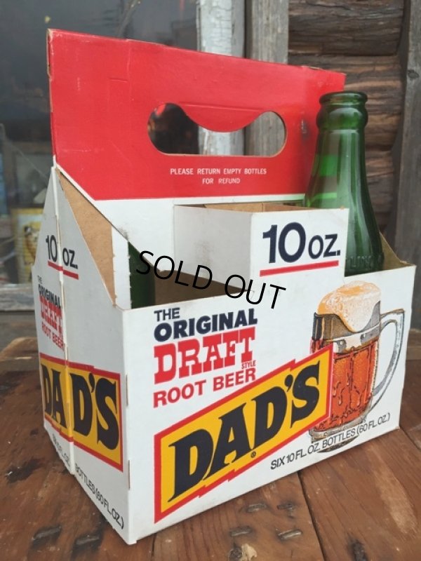 画像1: Vintage Soda 6-Pac bottles Cardboard carrying case / DAD'S (MA54)