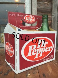Vintage Soda 6-Pac bottles Cardboard carrying case / Dr Pepper (MA56)