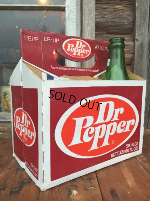 画像1: Vintage Soda 6-Pac bottles Cardboard carrying case / Dr Pepper (MA56)