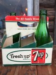 画像1: Vintage Soda 6-Pac bottles Cardboard carrying case / 7UP (MA51) (1)