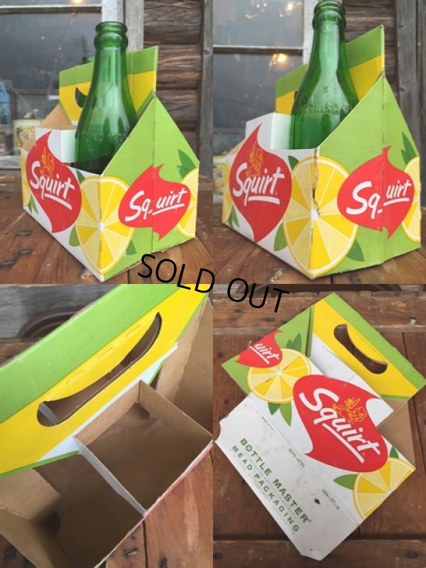 画像2: Vintage Soda 6-Pac bottles Cardboard carrying case / Squirt (MA55)