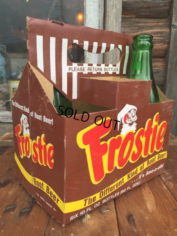 画像1: Vintage Soda 6-Pac bottles Cardboard carrying case / Frostie (MA53)