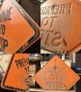 画像3: Vintage Road Sign PREPARE TO STOP (MA62) (3)
