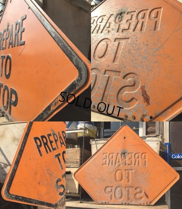 画像3: Vintage Road Sign PREPARE TO STOP (MA62)