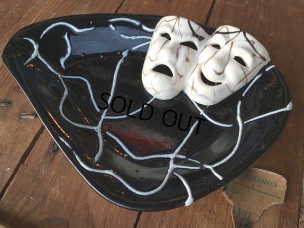 画像1: Vintage Comedy & Tragedy Ceramic Ashtray (MA124)