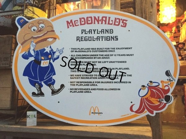 画像1:  80s McDonald's Playland Store Display Sign (MA196)